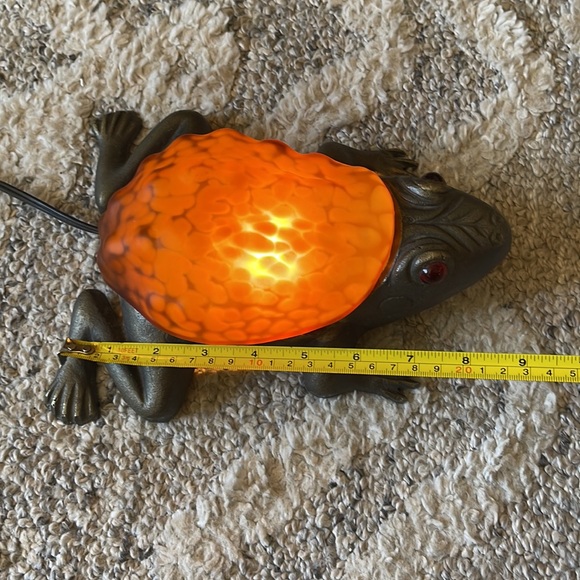Vintage Cast Iron Art Glass Frog Light - Picture 8 of 11